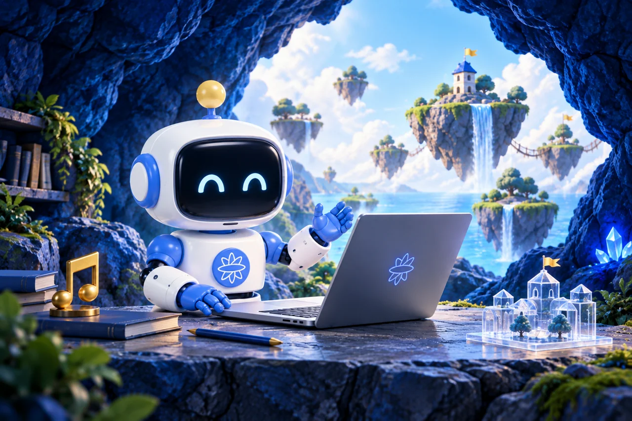 Roboti i Blue Cave Labs krijon në laptop